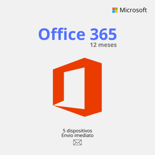 Microsoft Office 365 - Licença 12 meses - 5 Dispositivos